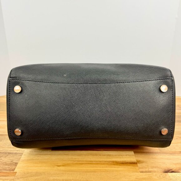 Michael Kors Ciara Satchel Bag Saffiano Large Handbag Purse - Black - Picture 3 of 8